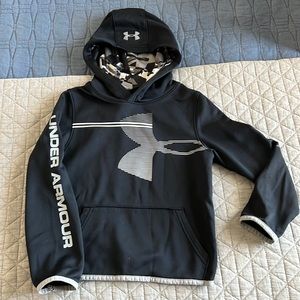 Under Armour Hoodie, Black w/gray, Kids’ XS